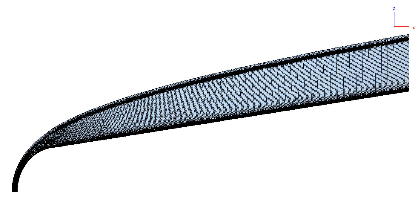 RAM-C II structured simulation mesh around the capsule
