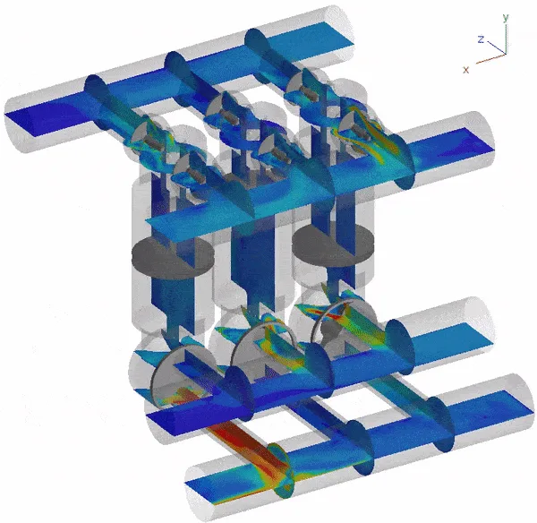 Simulation der Strömung in einer Pumpe